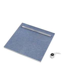 SCHEDPOL, SCHEDLINE COLLECTION Slight Line (S1) Brodzik kwadratowy Stabilsound ® 80x80x5cm, maskownica SLIGHT-PLATE.
