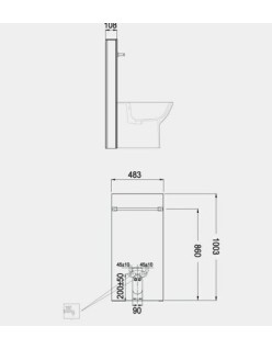 RAK CERAMICS Moduł sanitarny RAK-ECOFIX, 48,3x100,3x10,8cm, czarny. WYSYŁKA w 24h GRATIS !!!