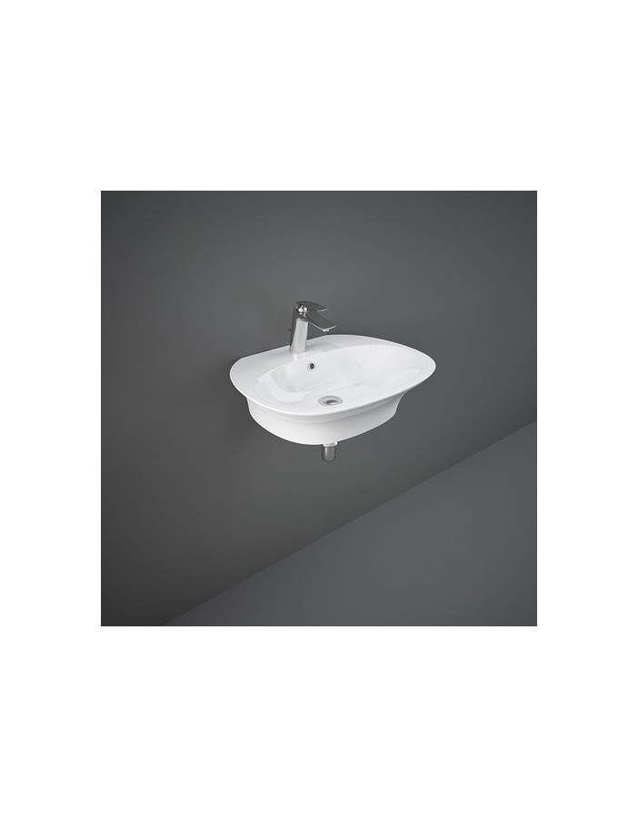 RAK CERAMICS Sensation Umywalka 65x46 cm wisząca z otworem na baterię, biały połysk