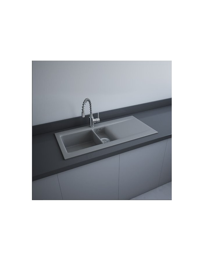 RAK CERAMICS RAK DREAM 1 Zlewozmywak ceramiczny 101x51 cm, DRE1SZM, szary mat. WYSYŁKA w 24h GRATIS !!!