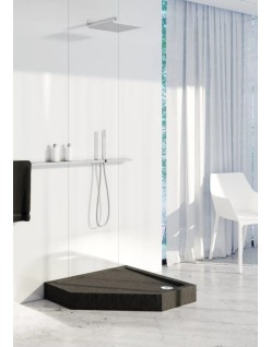 SCHEDPOL, SCHEDLINE COLLECTION Cameron White Brodzik pięciokątny Stabilsound® 80x80x12cm, czarny.