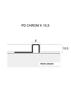 PROFIL CHROM Listwa K10,5 10,5x8mm, mosiądz, 270cm.
