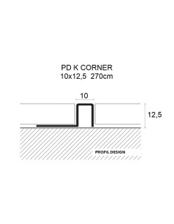 PROFIL DESIGN K CORNER BLACK 10x12,5mm, stalowa, 270cm.