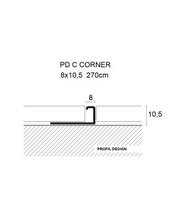 PROFIL DESIGN C CORNER COOPER 8x10,5mm, stalowa, 270cm.