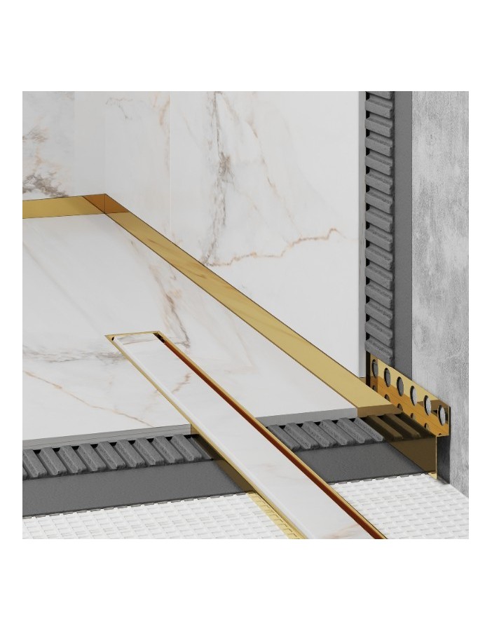 PROFIL DESIGN Dekoratívna lišta GOLD 10mm, zrkadlová leštená oceľ, 270cm.