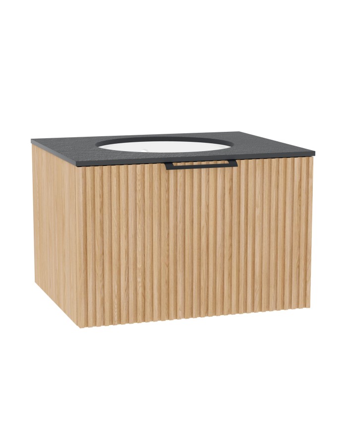 WOODEN szafka drewniana wisząca Dąb Naturalny 80 cm Lamele, na wymiar