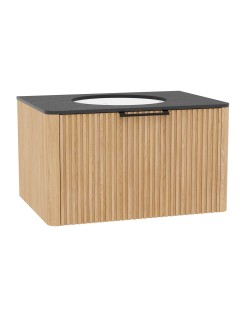 WOODEN szafka drewniana wisząca Dąb Naturalny 80 cm Lamele, na wymiar