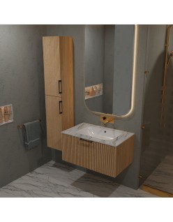 WOODEN Korpus szafka drewniana wisząca 60 Lamele Dąb Bielony na wymiar