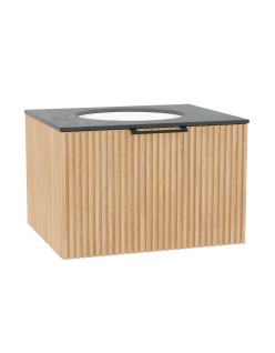 WOODEN szafka drewniana wisząca z blatem 50 cm Dąb Lamele na wymiar