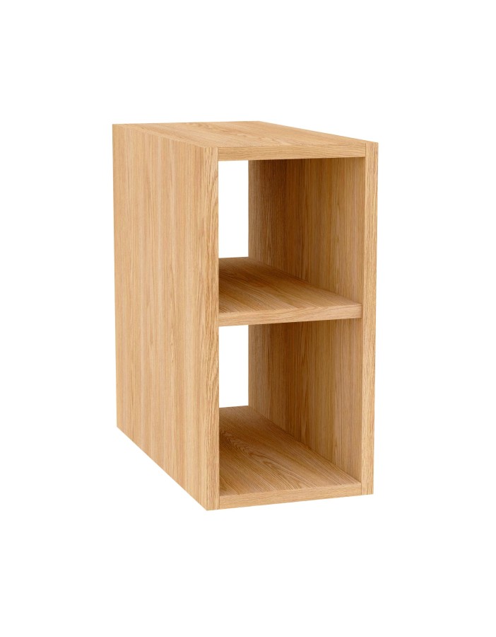 WOODEN Open kontenerek otwarty drewniany wiszący Dąb Naturalny, 15-35 cm x 50 cm, Lamele, na wymiar, Imperium.