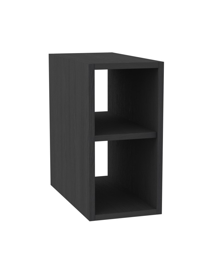 WOODEN Open kontenerek otwarty drewniany wiszący Dąb Węgiel, 15-35 cm x 50 cm, Lamele, na wymiar, Imperium.