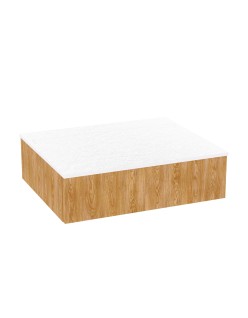 WOODEN Szafka drewniana wisząca Dąb Naturalny z blatem, 60 cm, Lamele, na wymiar, Imperium