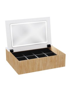 WOODEN Szafka drewniana wisząca Dąb Naturalny z blatem, 60 cm, Lamele, na wymiar, Imperium