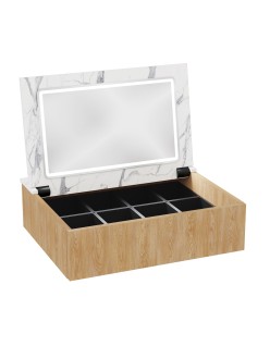 WOODEN Vanity klasyczna i elegancka toaletka drewniana wisząca Dąb Naturalny z blatem, 60 cm, na wymiar, Imperium
