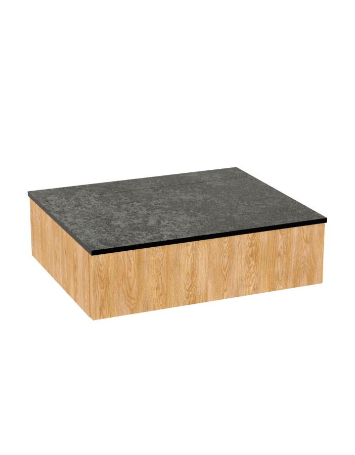 WOODEN Szafka drewniana wisząca Dąb Naturalny z blatem, 60 cm, Lamele, na wymiar, Imperium WOODEN Szafka drewniana wisząca Dąb Naturalny z blatem, 60 cm, Lamele, na wymiar, Imperium