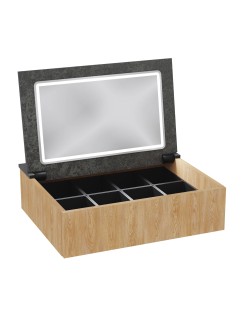 WOODEN Szafka drewniana wisząca Dąb Naturalny z blatem, 60 cm, Lamele, na wymiar, Imperium