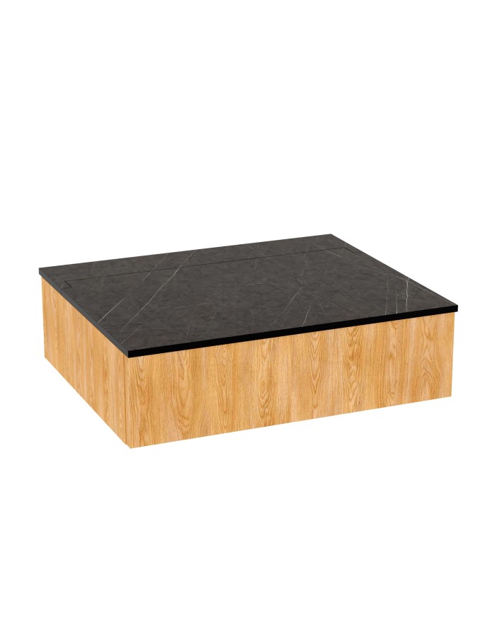 WOODEN Szafka drewniana wisząca Dąb Naturalny z blatem, 60 cm, Lamele, na wymiar, Imperium WOODEN Szafka drewniana wisząca Dąb Naturalny z blatem, 60 cm, Lamele, na wymiar, Imperium