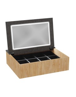 WOODEN Vanity klasyczna i elegancka toaletka drewniana wisząca Dąb Naturalny z blatem, 60 cm, na wymiar, Imperium