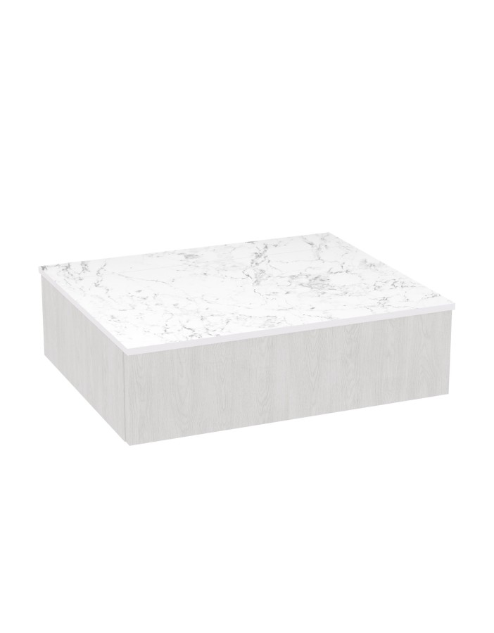 WOODEN Szafka drewniana wisząca Dąb Naturalny z blatem, 60 cm, Lamele, na wymiar, Imperium
