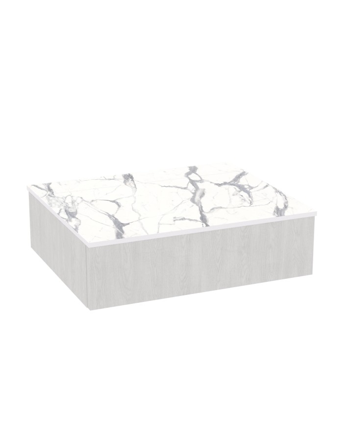 WOODEN Szafka drewniana wisząca Dąb Naturalny z blatem, 60 cm, Lamele, na wymiar, Imperium WOODEN Szafka drewniana wisząca Dąb Naturalny z blatem, 60 cm, Lamele, na wymiar, Imperium