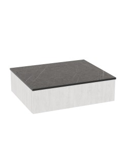 WOODEN Szafka drewniana wisząca Dąb Naturalny z blatem, 60 cm, Lamele, na wymiar, Imperium