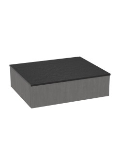 WOODEN Szafka drewniana wisząca Dąb Naturalny z blatem, 60 cm, Lamele, na wymiar, Imperium
