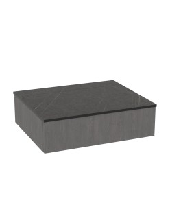 WOODEN Szafka drewniana wisząca Dąb Naturalny z blatem, 60 cm, Lamele, na wymiar, Imperium