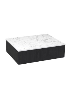 WOODEN Szafka drewniana wisząca Dąb Naturalny z blatem, 60 cm, Lamele, na wymiar, Imperium