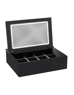 WOODEN Vanity klasyczna i elegancka toaletka drewniana wisząca Dąb Węgiel z blatem, 60 cm, na wymiar, Imperium