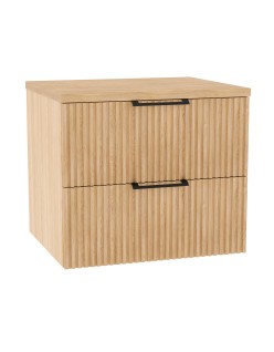 WOODEN Szafka drewniana wisząca Dąb Naturalny, 50 cm, Lamele, na wymiar, Imperium.