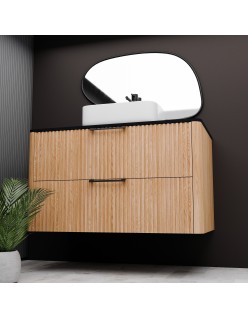 WOODEN Szafka drewniana wisząca Dąb Naturalny, 50 cm, Lamele, na wymiar, Imperium.