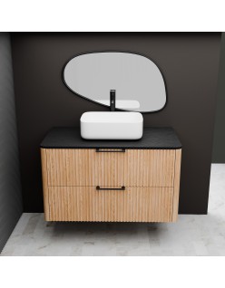 WOODEN Szafka drewniana wisząca Dąb Naturalny, 50 cm, Lamele, na wymiar, Imperium.