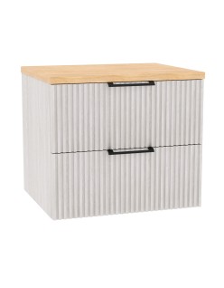 WOODEN Szafka drewniana wisząca Dąb Naturalny, 50 cm, Lamele, na wymiar, Imperium.