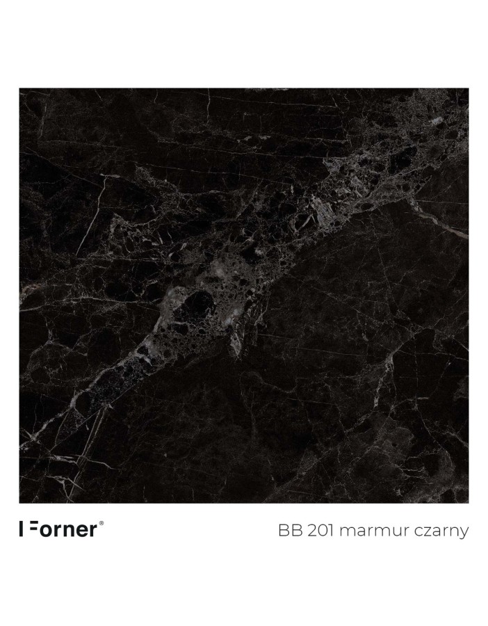 FORNER Blat kompaktowy, wodoodporny HPL BB201 marmur czarny 12mm