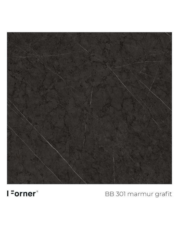 FORNER Blat kompaktowy, wodoodporny HPL BB301 marmur grafit 12mm