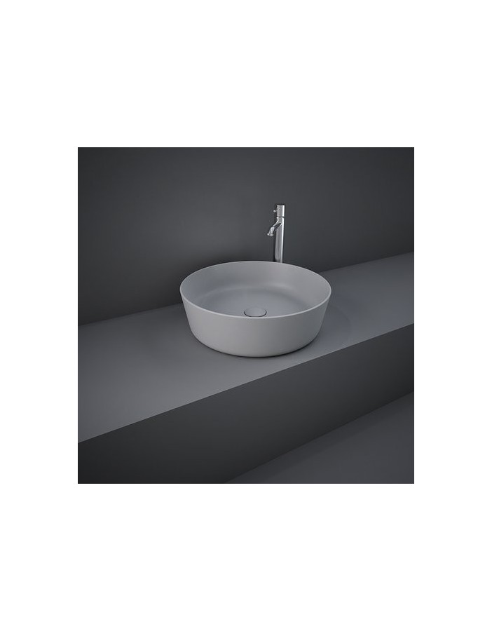 RAK CERAMICS Feeling Slim Umywalka 42 cm nablatowa, okrągła, szary mat