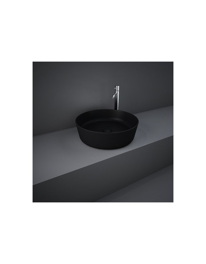 RAK CERAMICS Feeling Slim Umywalka 42 cm nablatowa, okrągła, czarny mat